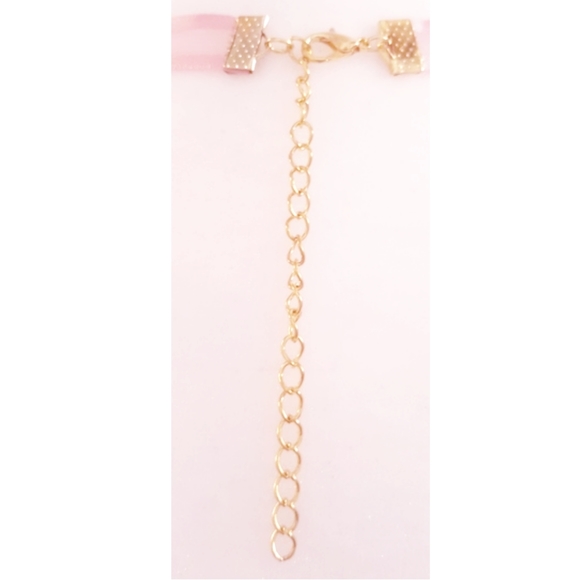 New 14.25" orange heart & silver tone key choker - Picture 5 of 5